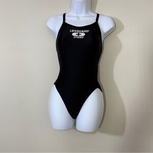 Speedo Black Racerback One-Piece Swimsuit